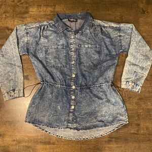 Drawstring Waist Denim Top | Thrill Jeans | Women’s Large